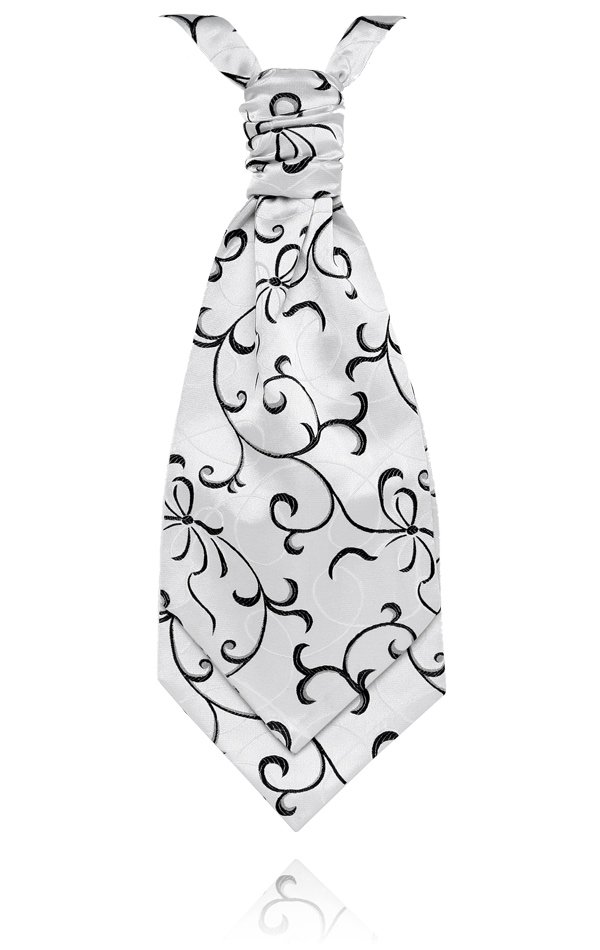 Boys Black Bow Jacquard Cravat at Dobell