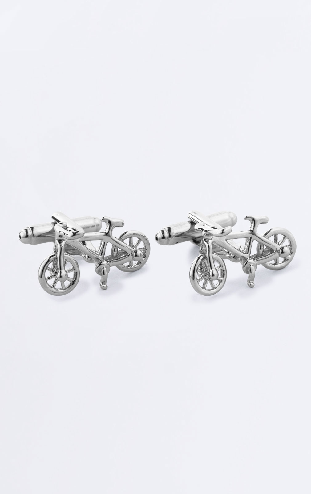 Silver Coloured Bicycle Cufflinks from Dobell