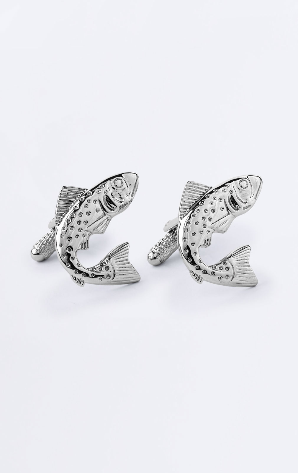 Silver Coloured Fish Cufflinks from Dobell