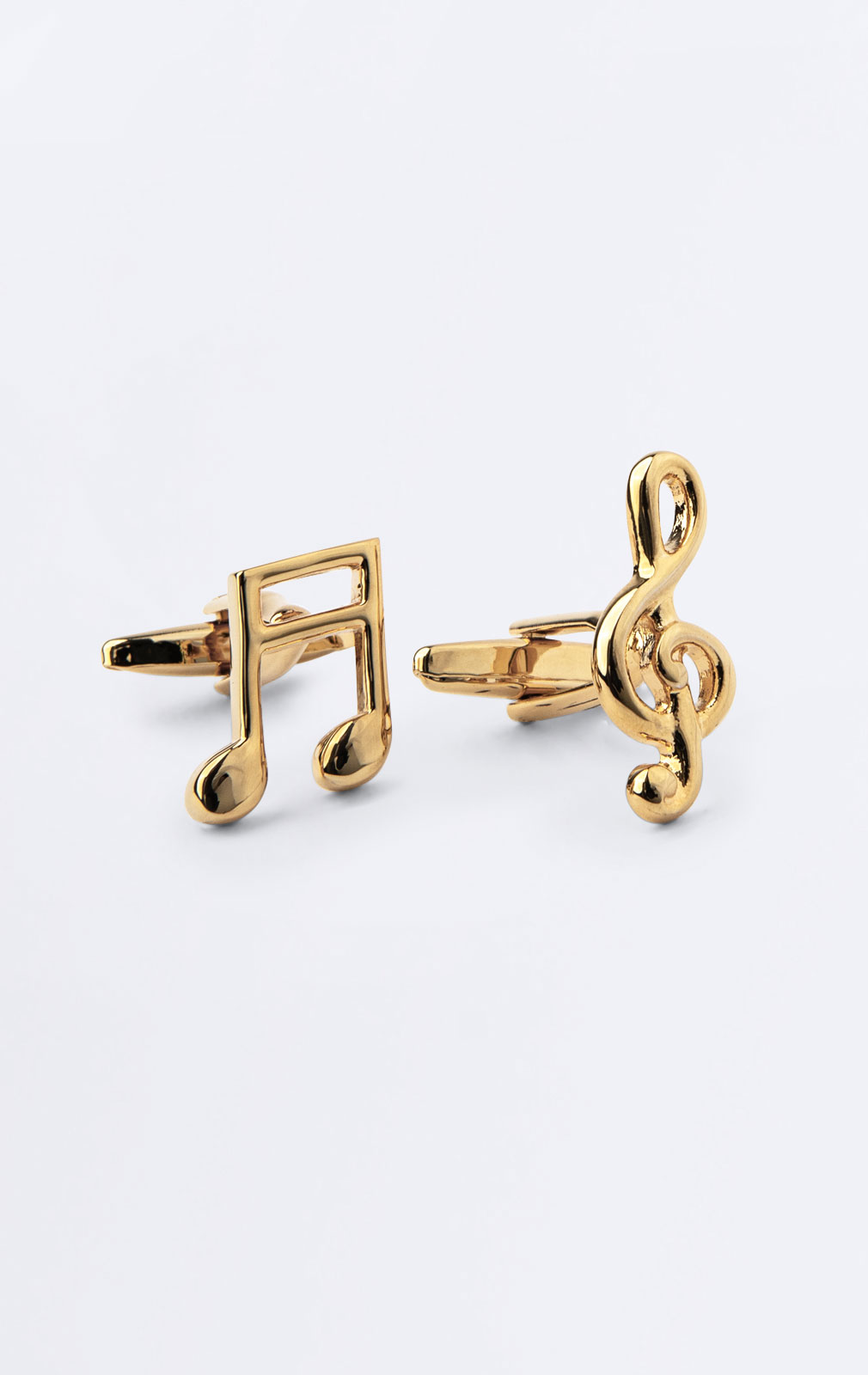 Gold Coloured Treble Clef & Music Note Cufflinks from Dobell