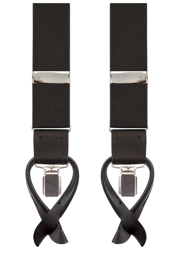 Dobell Luxury 2-in-1 Black Braces - 35mm from Dobell