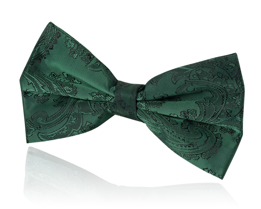 Dobell Racing Green Paisley Bow Tie from Dobell