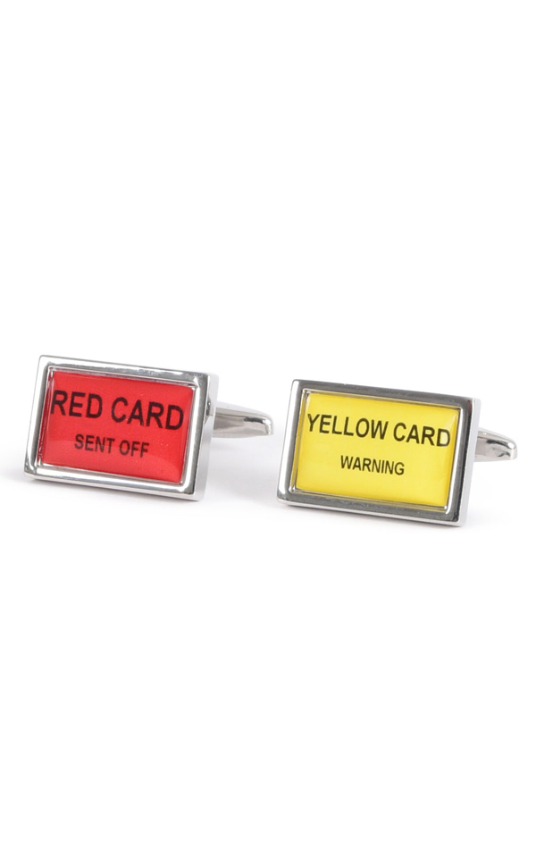 Red and Yellow Football Cards Cufflinks at Dobell