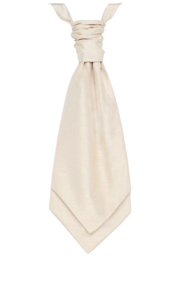 Pre-Tied Ivory Dupion Cravat from Dobell