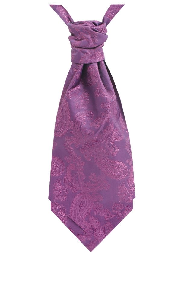 Boys Purple Paisley Cravat at Dobell