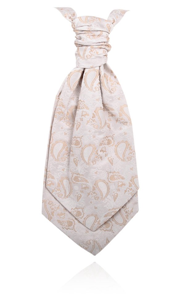 Boys Cream Paisley Silk Cravat from Dobell