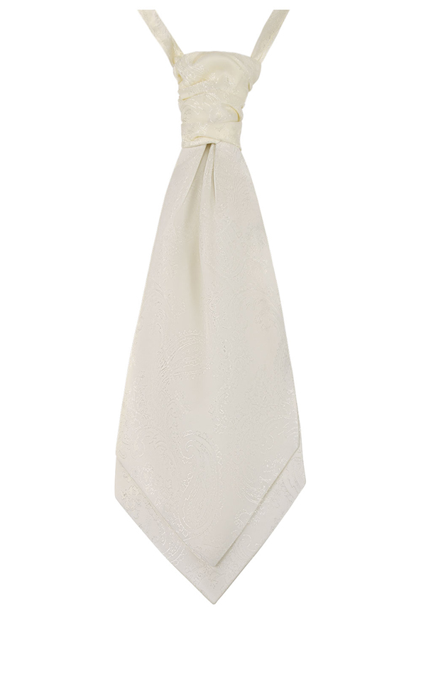 Dobell Pearl White Paisley Cravat from Dobell