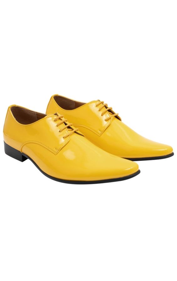 Yellow patent leather shoes sale