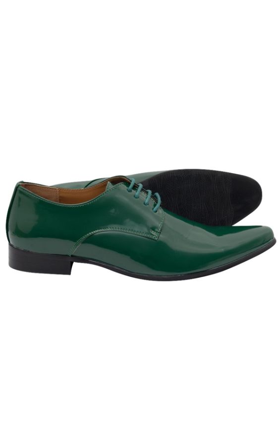 Dobell Racing Green Patent Contemporary Dress Shoes | Dobell