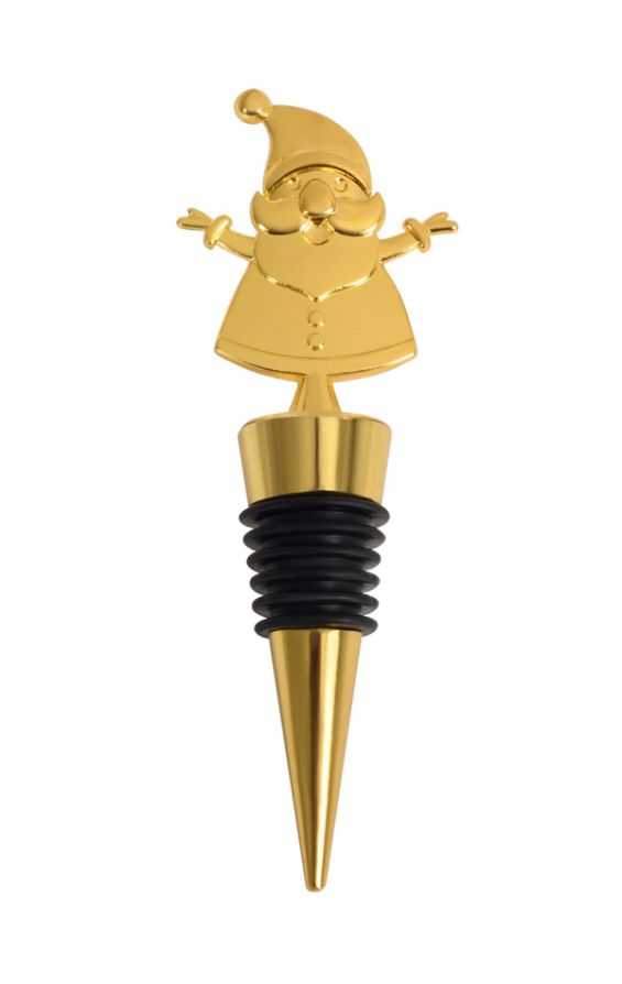 Santa Claus Gold Christmas Bottle Stopper Dobell