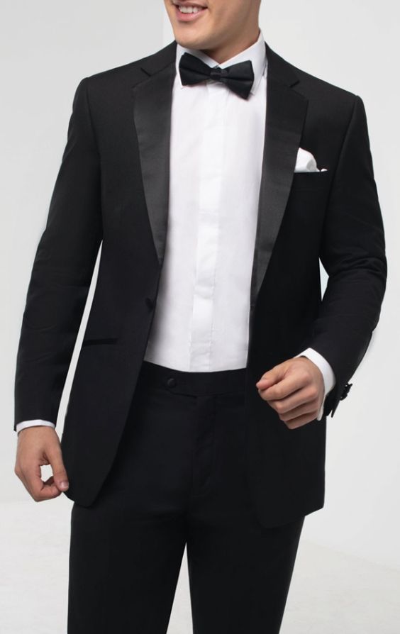 1 Button, Black Dinner Jacket, Notch Lapel | Dobell