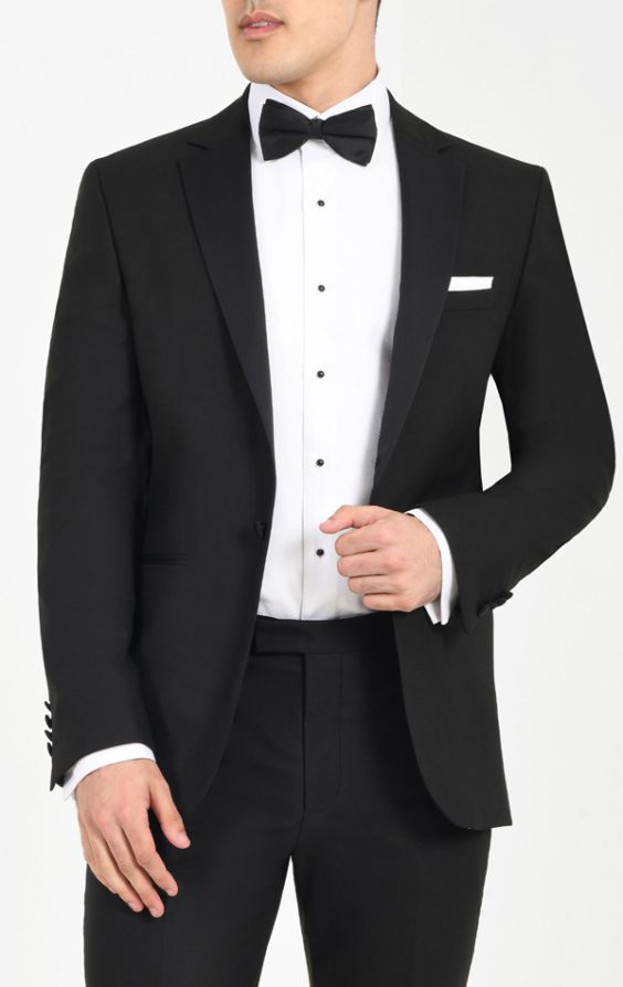 Notch lapel sales tuxedo black tux