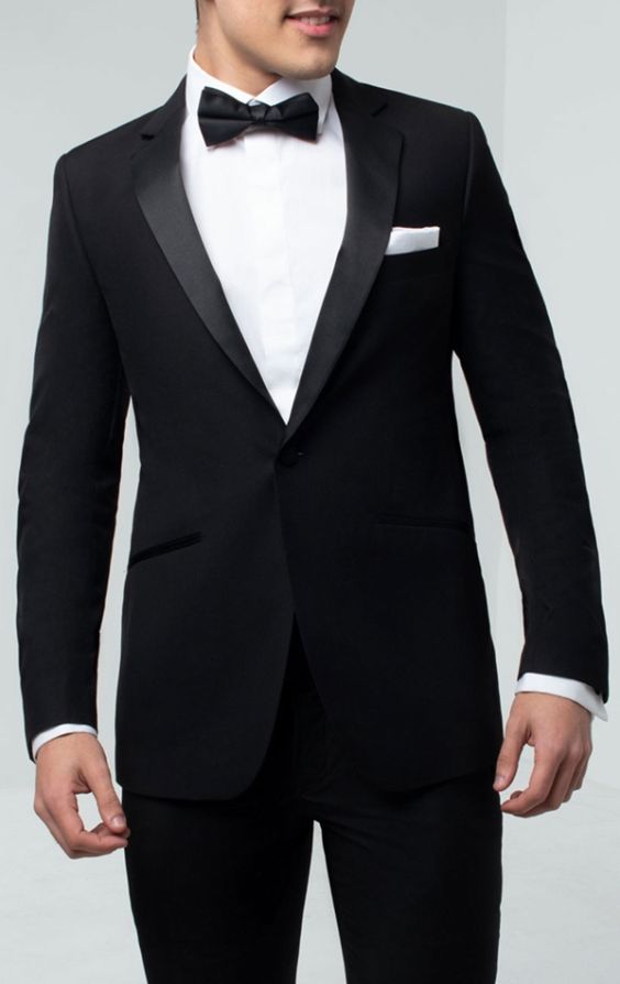 1 Button, Black Skinny Fit Dinner Jacket, Notch Lapel by Dobell | Dobell