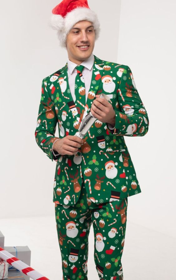 Santa & Friends Green Christmas Suit
