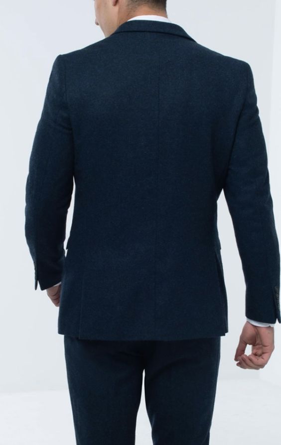 Dobell Navy Donegal Tweed Suit | Dobell