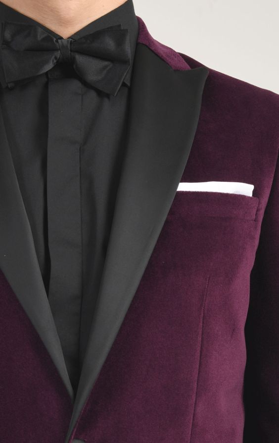 Dark purple velvet suit sale