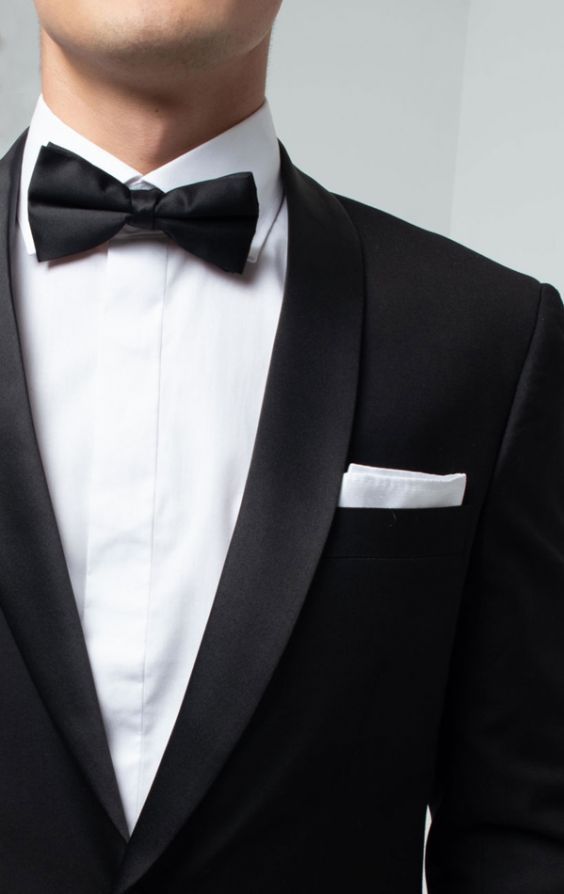 Black 2 Piece Tuxedo with FREE Dress Shirt, Bow Tie & Suit Bag | Dobell