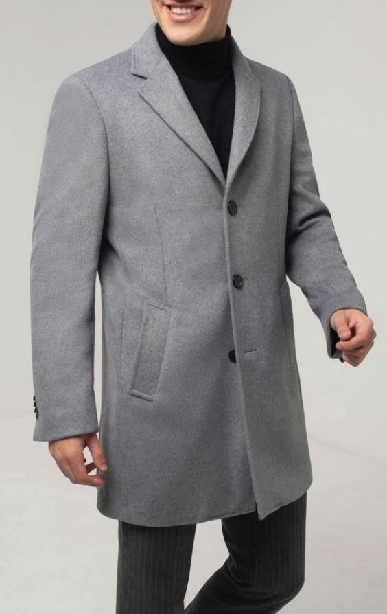 Dobell Light Grey Epsom Coat | Dobell