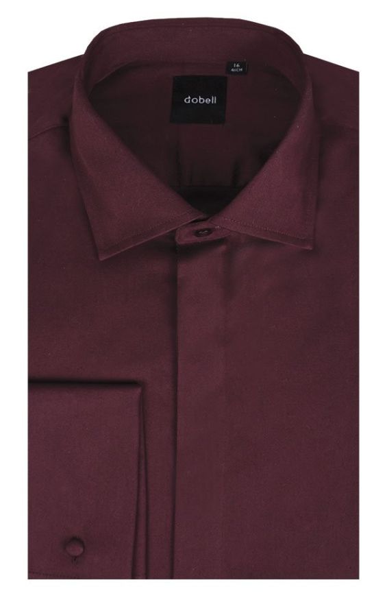 Dobell Burgundy Dress Shirt | Dobell
