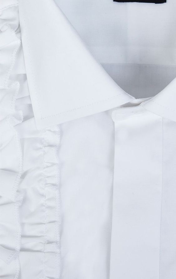 White ruffle sale mens shirt
