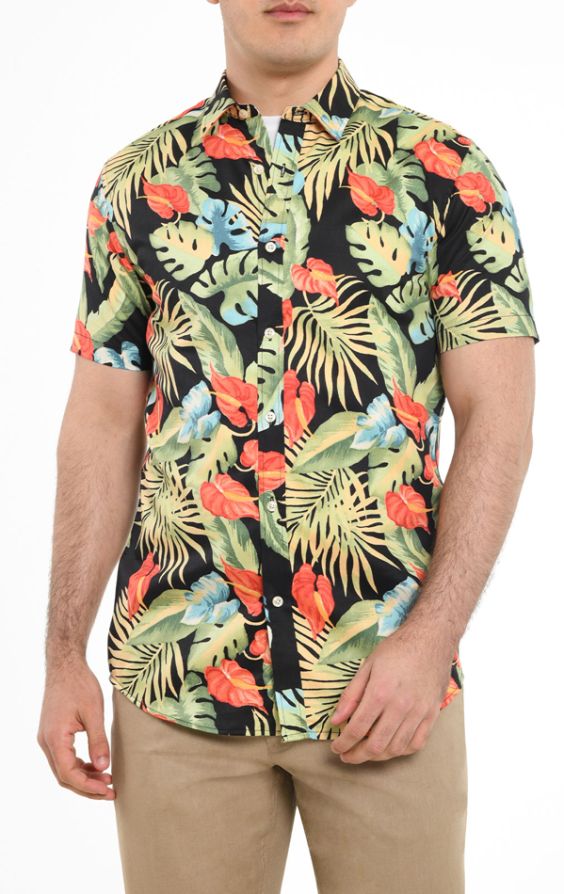 Mens tropical on sale short sleeve shirts