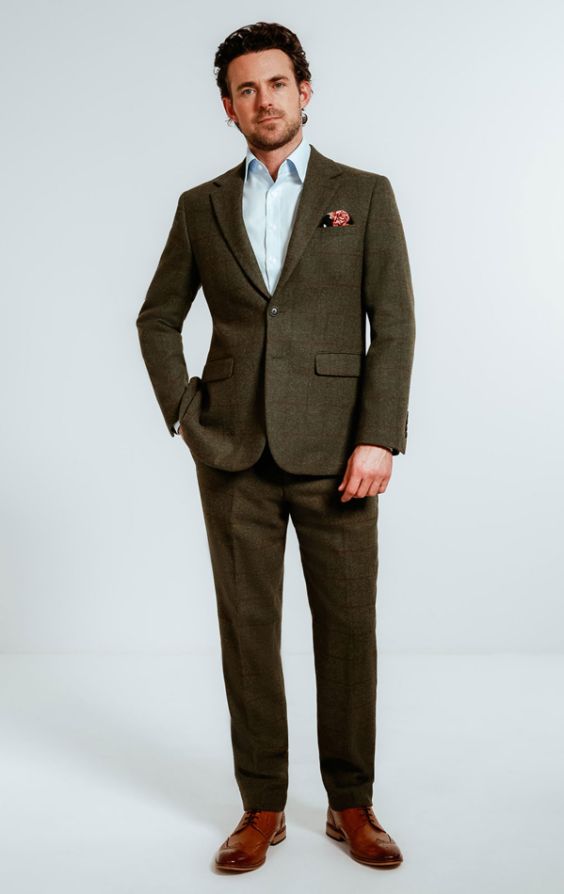 Green check tweed clearance suit