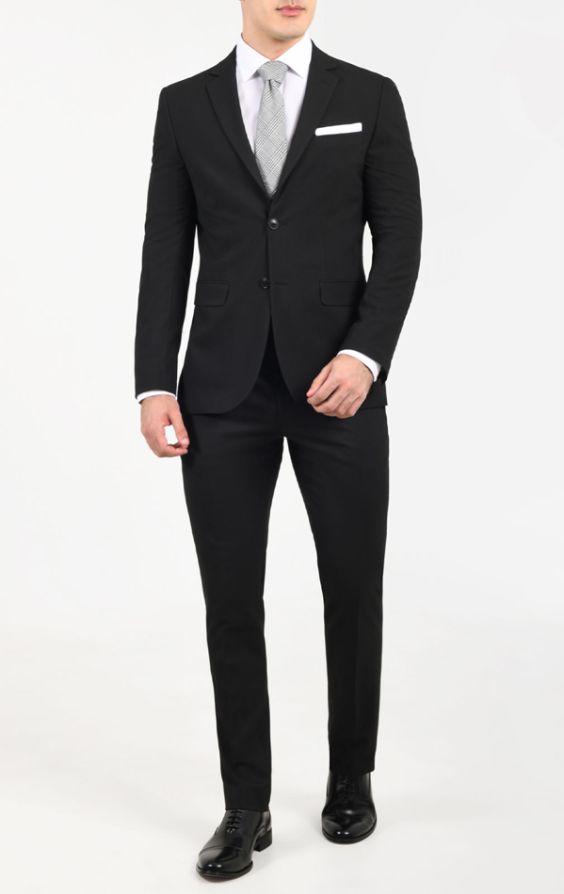 Dobell Black Slim Fit Suit | Dobell
