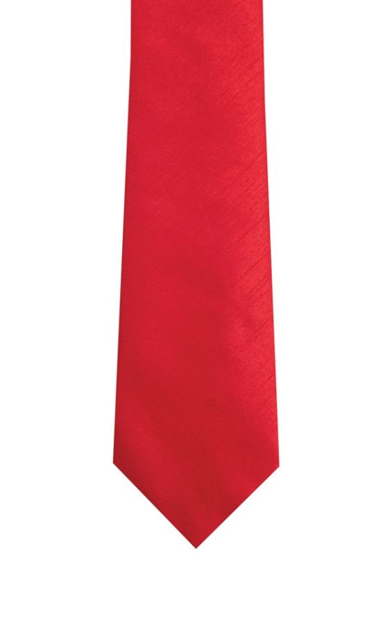 Dobell Crimson Red Dupion Tie | Dobell