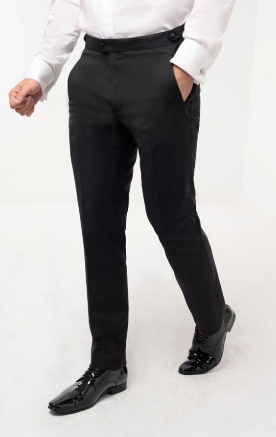 Slim-Fit, Black Tuxedo Trousers by Dobell