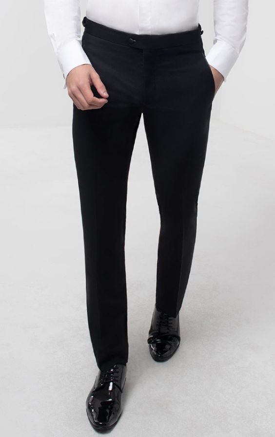 Black Skinny Fit Tuxedo Trousers by Dobell | Dobell