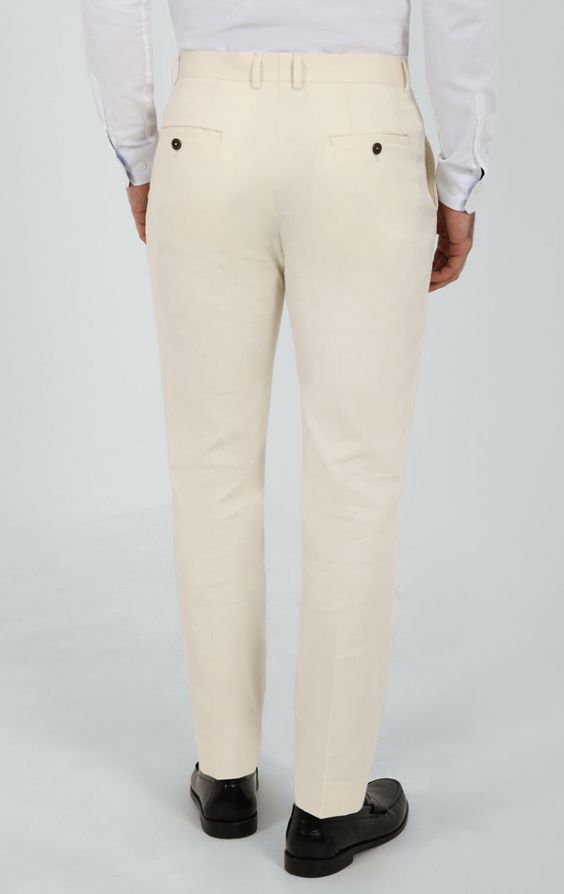 Dobell Stone Linen Suit Trousers | Dobell