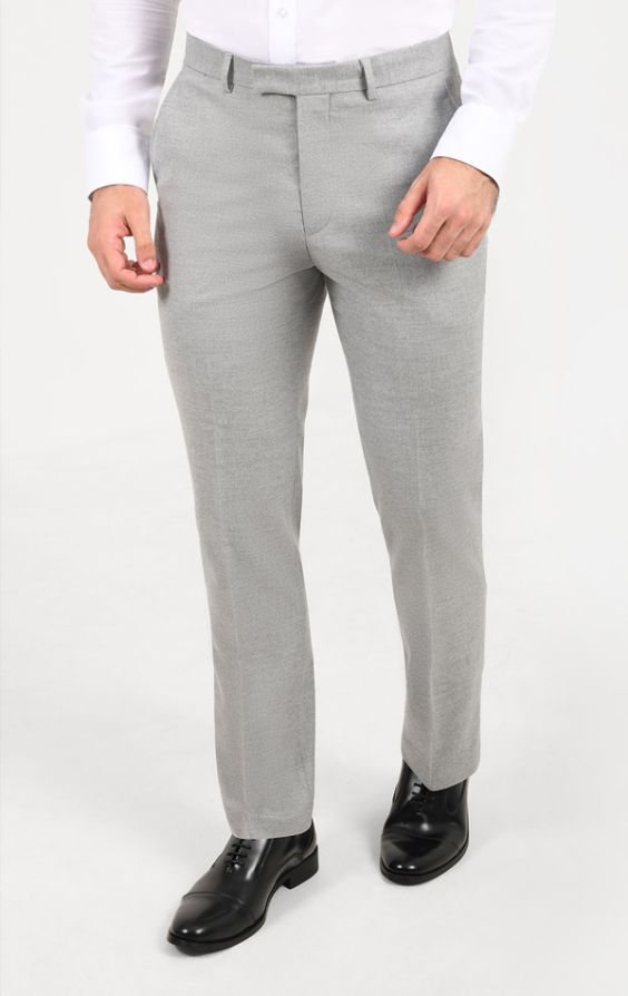 Dobell Grey Flannel Suit Trousers | Dobell