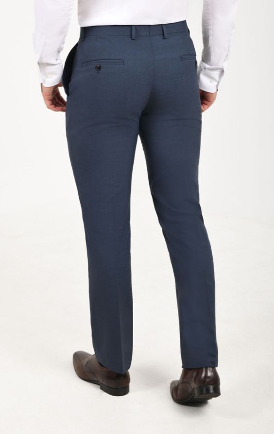 Navy blue slim best sale trousers
