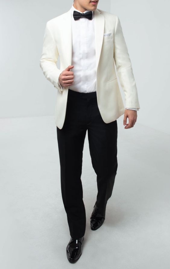White dinner jacket with black lapels sale