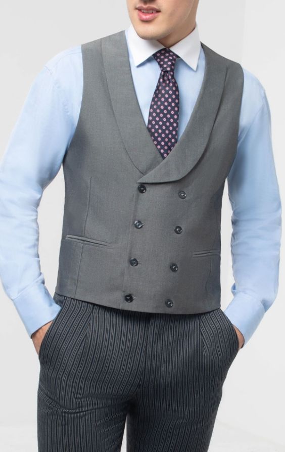Double breasted sales shawl lapel waistcoat