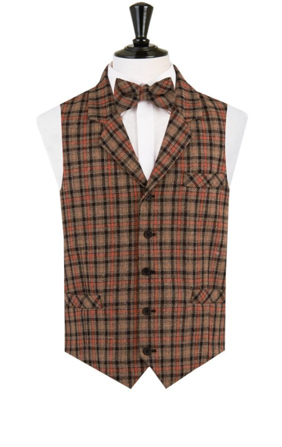 Orange tweed waistcoat sale