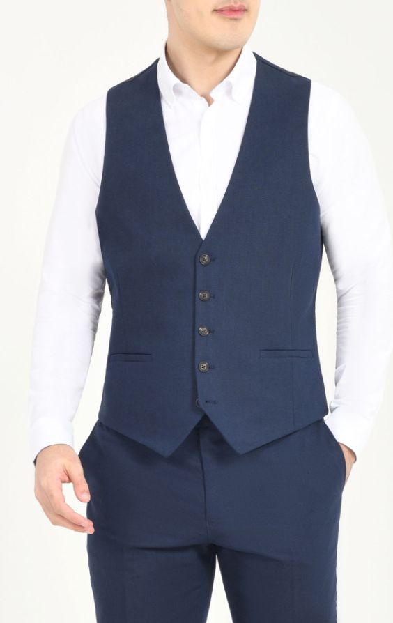 Mens linen waistcoat and trousers sale