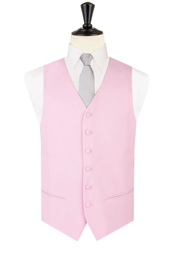 Pink Suit with Black Waistcoat and Pink Tie