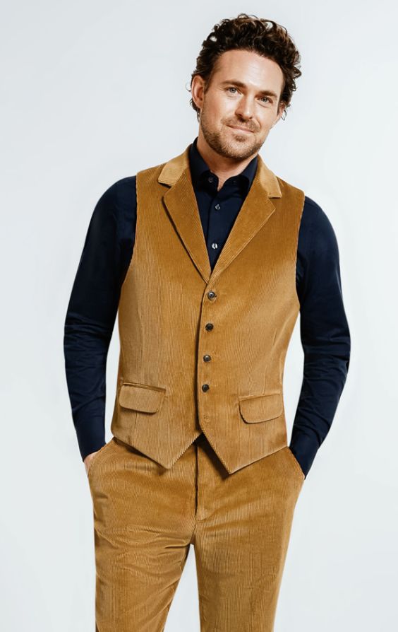 Corduroy discount waistcoat mens