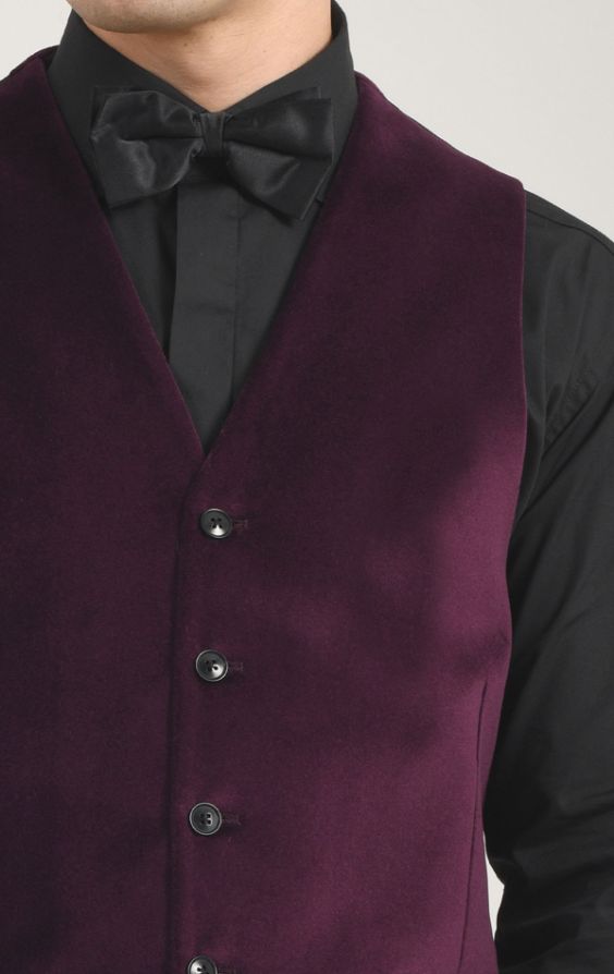 Dobell Purple Velvet Waistcoat