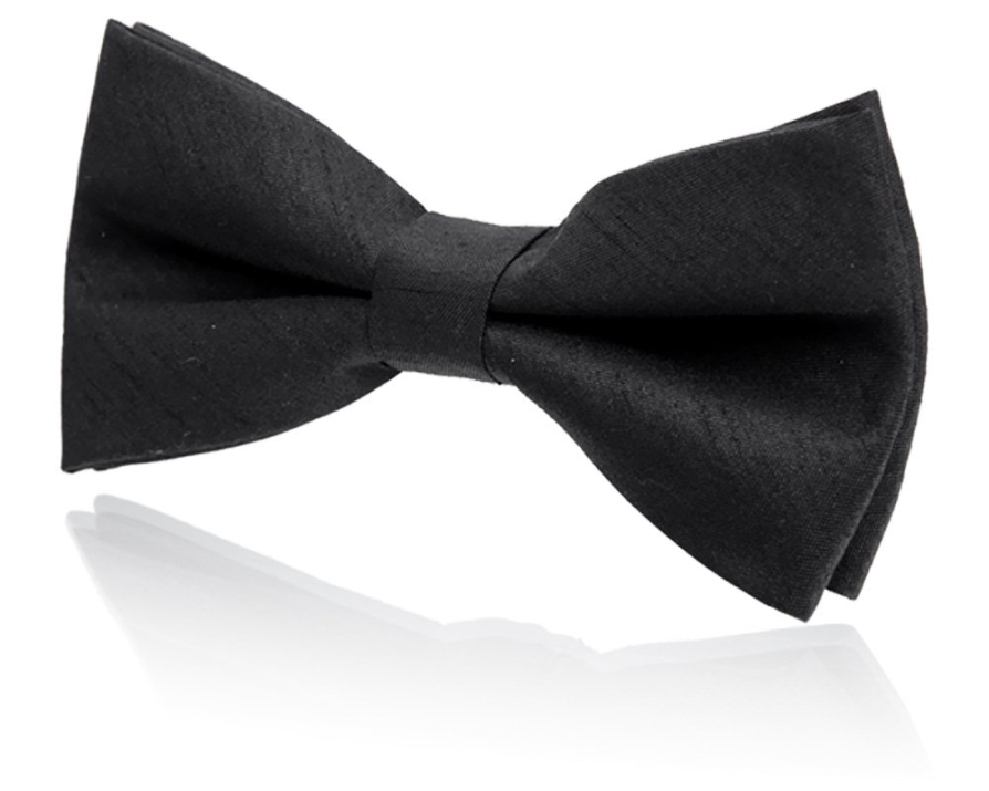 Boys Pre-Tied Black Dupion Bow Tie Boys Pre-Tied Black Dupion Bow Tie