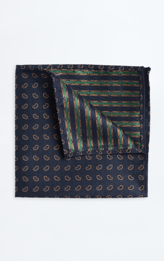 Navy Paisley Pattern Handkerchief Navy Paisley Pattern Handkerchief
