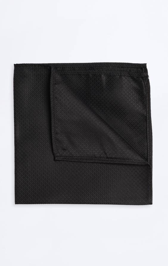 Black Textured Handkerchief