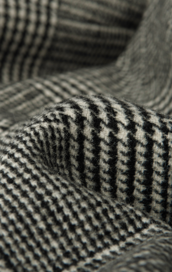 Black and Cream Prince of Wales Check Tweed Waistcoat - photo 3