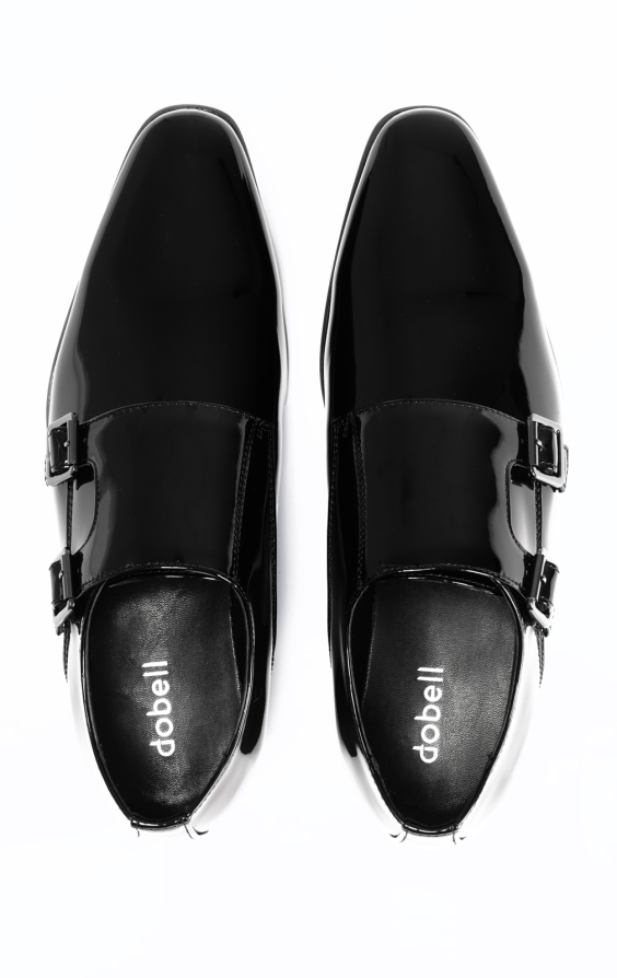 Black Patent Double Monk Dress Shoes - photo 2