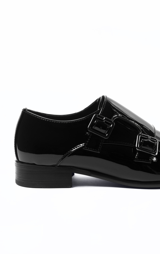 Black Patent Double Monk Dress Shoes - photo 4
