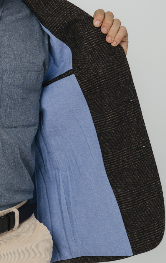 Brown Prince of Wales Tweed Jacket with Patch Pockets - photo 4