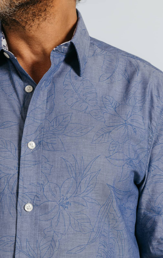 Blue Floral Print Shirt - photo 2