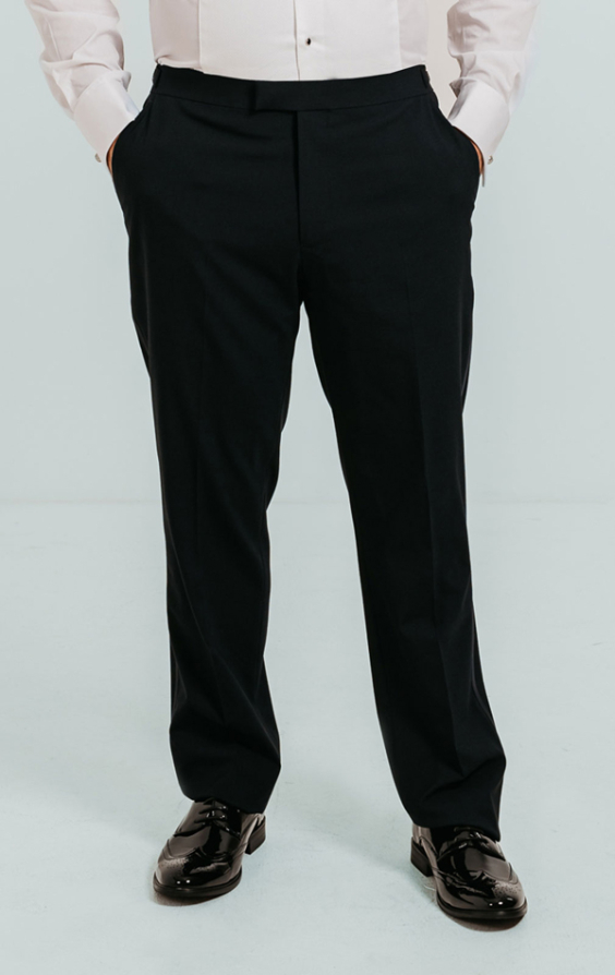 Navy Tuxedo Trousers with Satin Stripe Navy Tuxedo Trousers with Satin Stripe