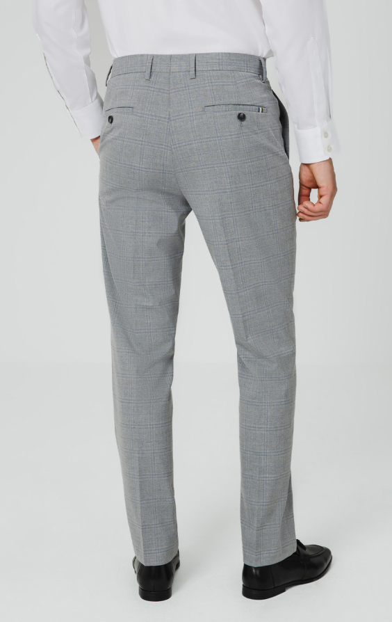 Light Grey & Blue Check Suit Trousers - photo 2 Light Grey & Blue Check Suit Trousers - photo 2